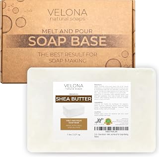 velona 5 LB - Shea Butter - Melt and Pour Soap Base SLS/SLES free | Natural Bars for The Best Result for Soap-Making