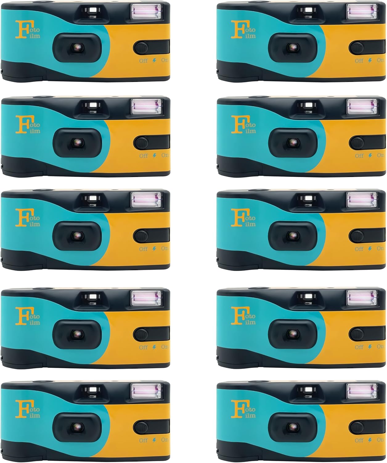 Fotofilm Pro Disposable Camera Single Use Film 400 27 Exposure Flash - 10 Pack Bulk for Weddings, Birthdays and Parties!