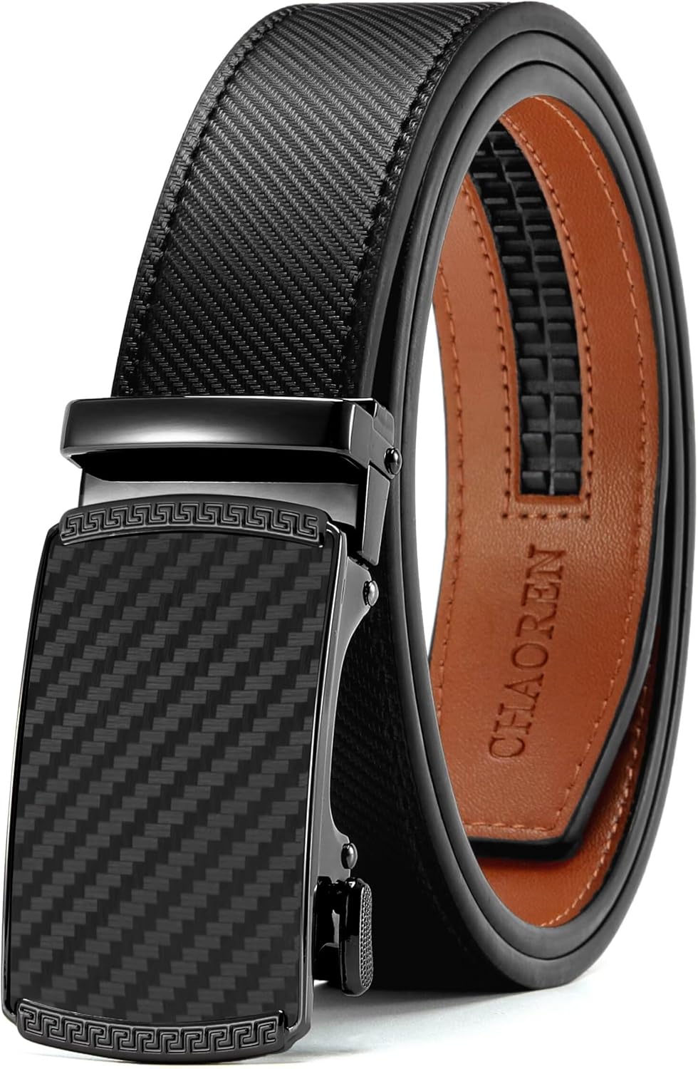 CHAOREN Belts for Men - Ratchet Leather Mens Belt 1 3/8" for Jeans - Fits Everywhere