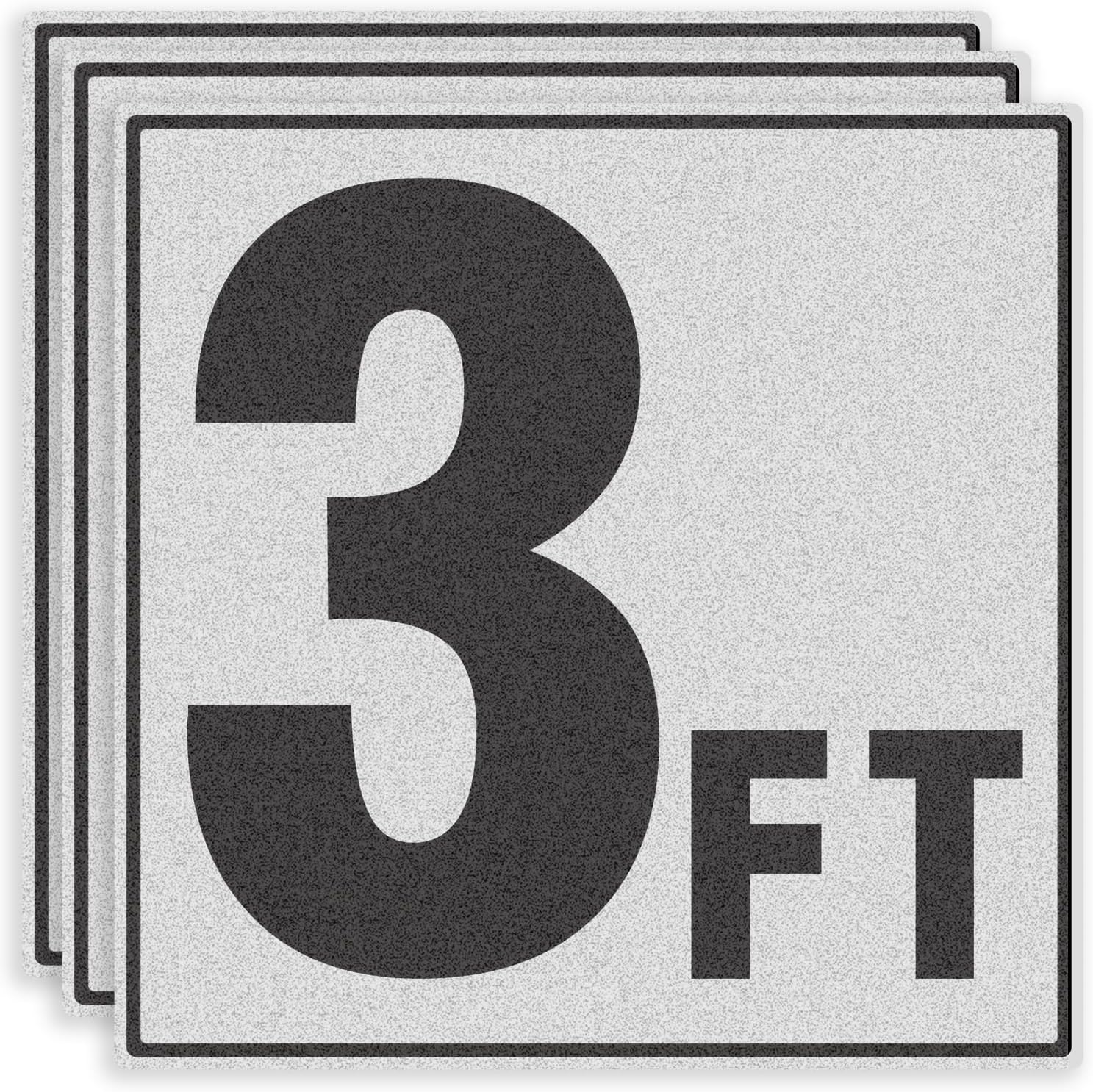 3FT Pool Depth Markers - Joyfulmap 3 Pack 6x6 IN Vinyl Pool Stickers - Adhesive Swimming Pool Number Markers - Safety Signage for Pool Decks - Waterproof Pool Depth Indicator
