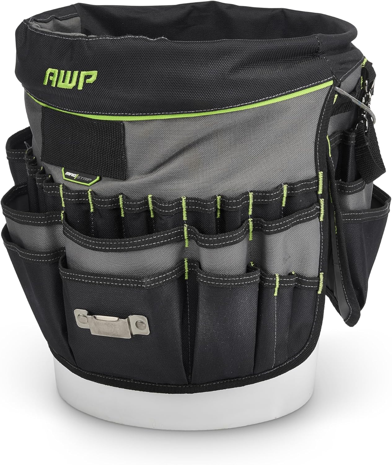 AWP 51-Pocket Bucket Tool Organizer for Easy Tool Access, Fits Most 5-Gallon Buckets, Water-Resistant Construction,Black