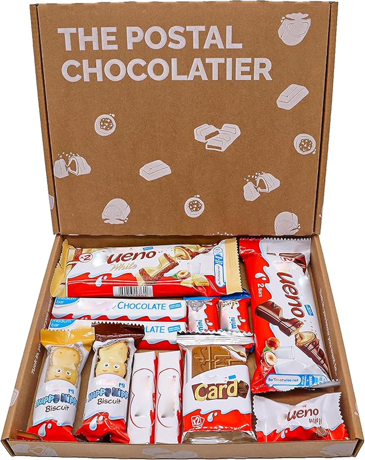 Chocolate Gift Box Hamper, Letter Box Friendly, Perfect for Presents, Surprises and Special Occasions, Bueno, Happy Hippo, Cards, Bueno Mini