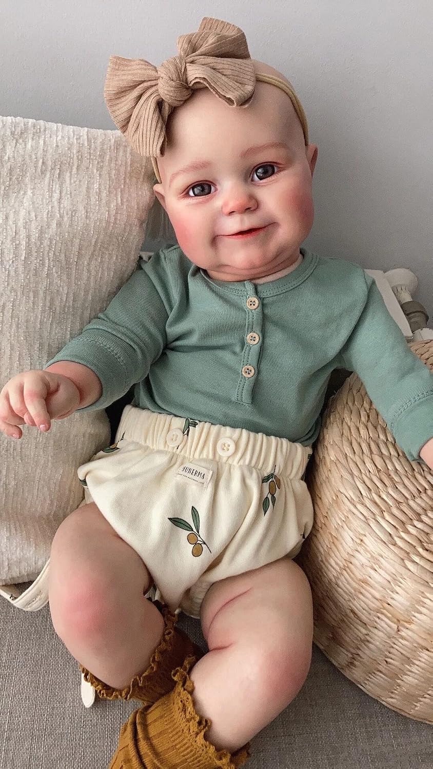 Pinky Reborn 20 Inch 50 cm Reborn Baby Dolls Full Body Realistic Newborn Babies Soft Vinyl Reborn Toddler Toy Set for Kids Xmas and Birthday