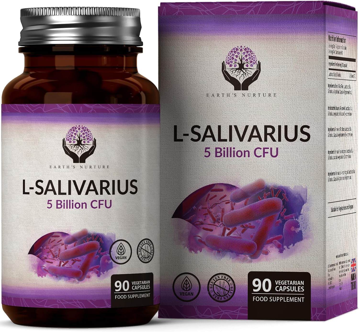 EN Lactobacillus Salivarius, L-Salivarius 90 Capsules, 5 Billion CFU