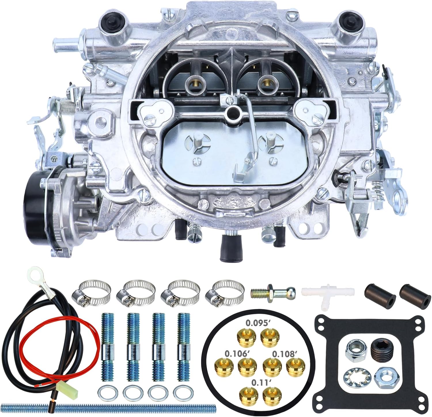 1406 Carburetor for Performer 600 CFM 4 Barrel Carburetor Square Bore AFB-style Air Valve Secondary Compatible with Silverado Corvette Mustang Mercury GMC Pickup Truck carb with Electric Choke
