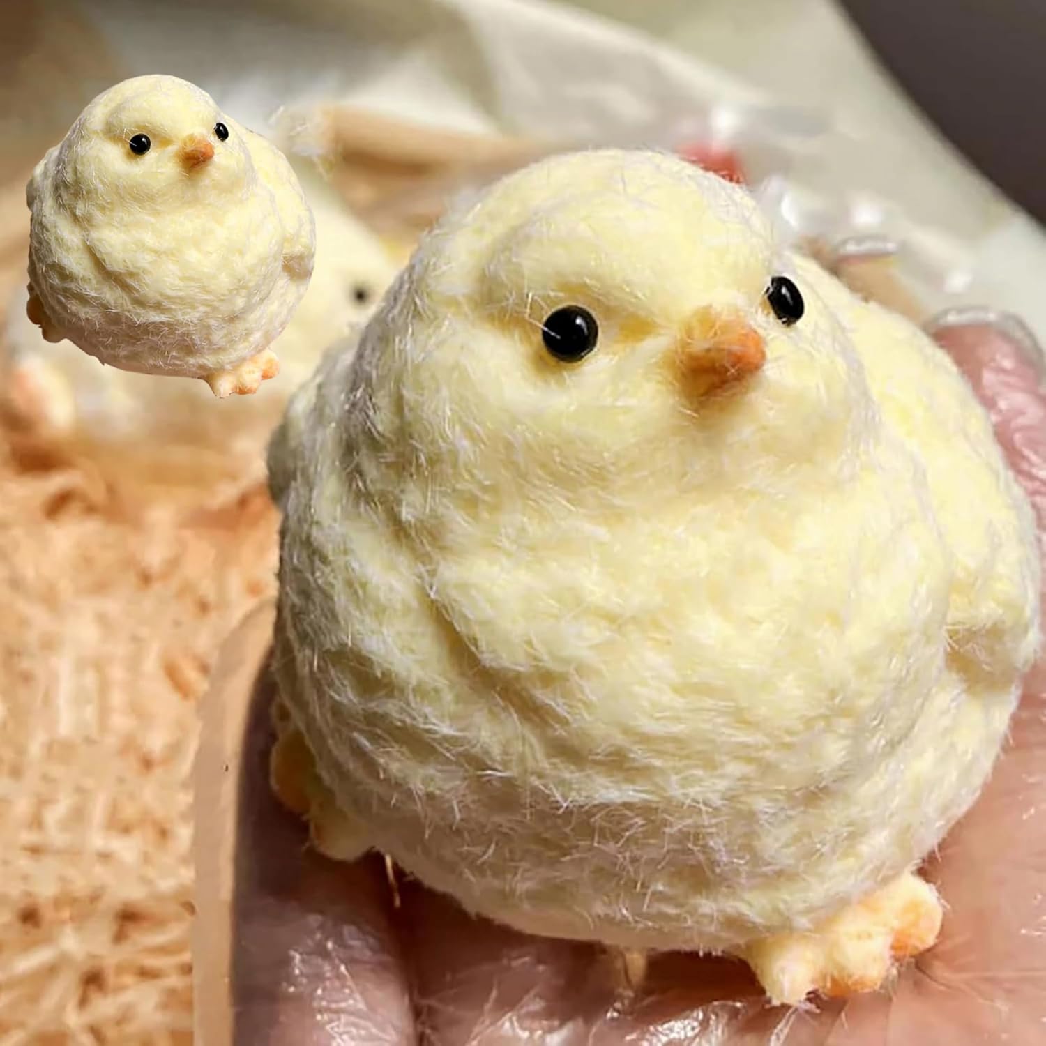 2 Pack Big Handmade Chick Taba Squishy Soft Fidget Squeeze Toys, Stress Relief Sensory Toy, Chicken Squishies for Adults