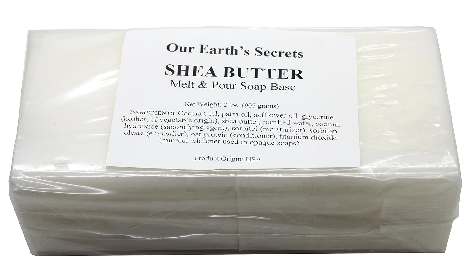 Our Earth's Secrets Shea Butter - 2 Pound Melt and Pour Soap Base
