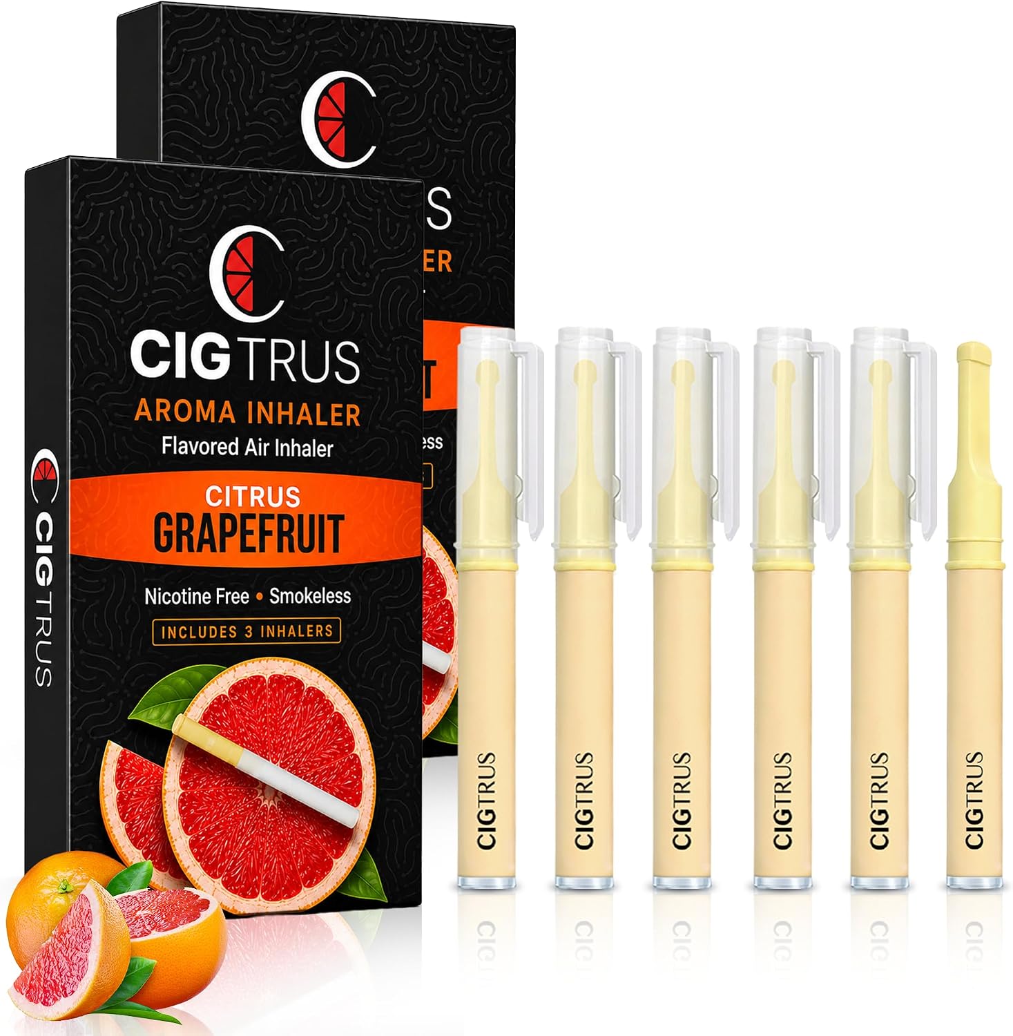 Cigtrus Smokeless Inhaler, Quit Smoking Aid - Grapefruit (6-Piece)