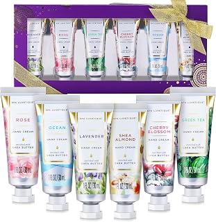spa luxetique Hand Cream Hand Cream Set Gift for Women Hand Lotion with Natural Aloe and Vitamin E for Dry Skin Mini Travel Size Scented Hand Lotion for Women Birthday Gifts| 6 x 1.0 oz/30ml