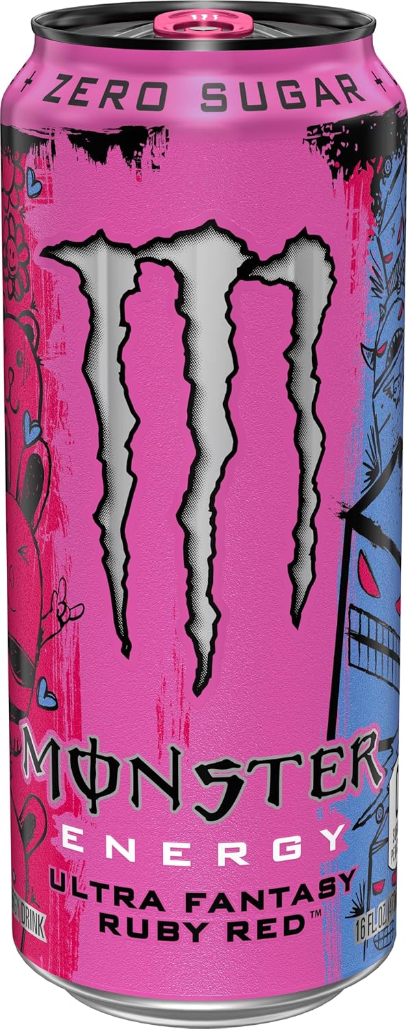 Monster Energy Ultra Fantasy Ruby Red, Sugar Free Energy Drink, 16 Ounce (Pack of 1)