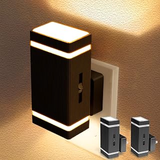Briignite Night Lights Plug into Wall 2Pack Night Lights, Adjustable Brightness, Soft White Nightlight Plug in, 1W Dimmable Plug in Light with Dusk to Dawn Sensor for Bedroom, Bathroom Stair, Hallway