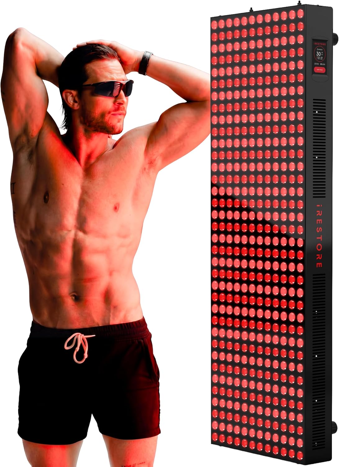 iRESTORE Apex 2160 Red Light Therapy for Body Panel, 8 Wavelengths, 2160W 432 LED Near Infrared Light Panel