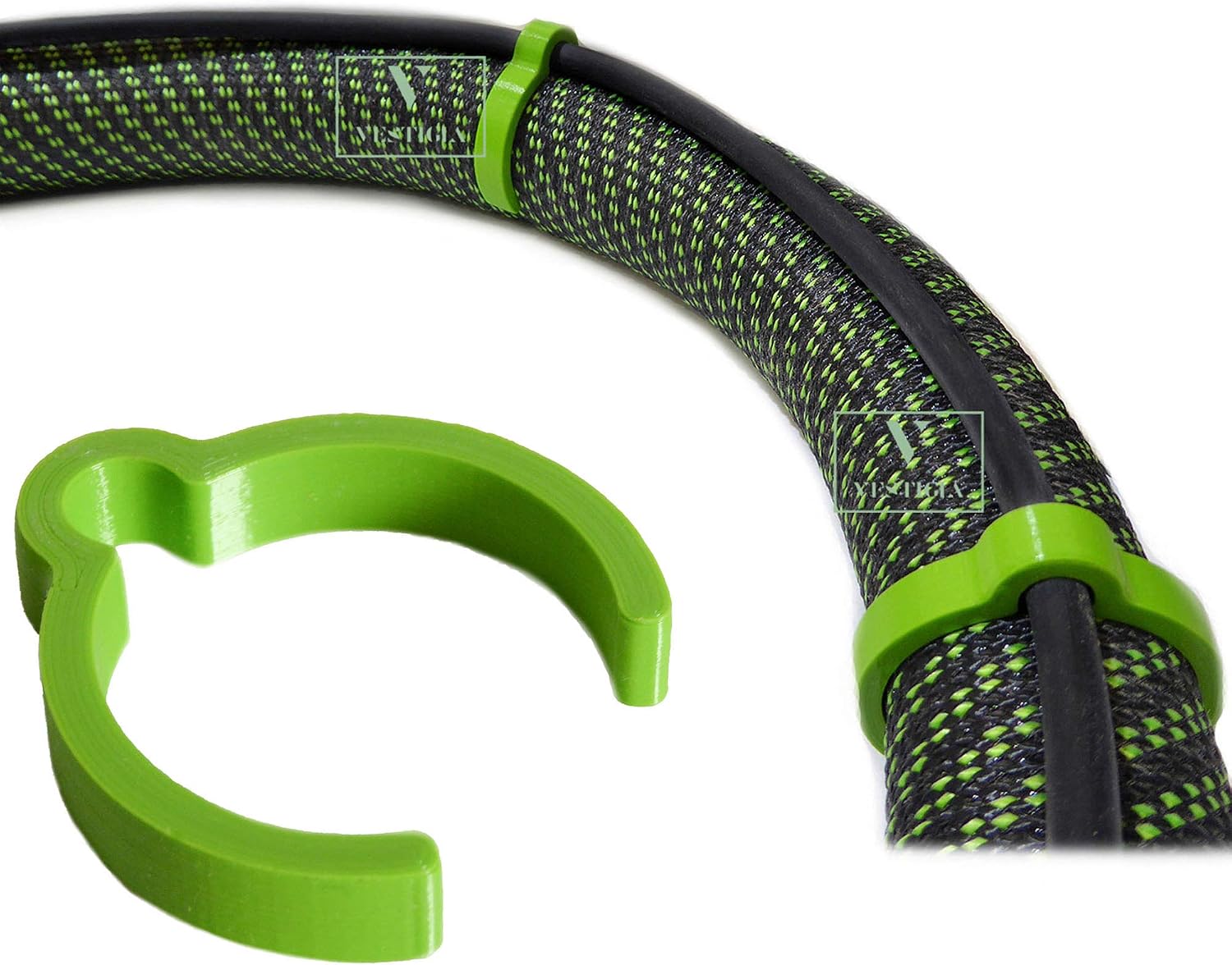 Vestigia® - Cable Hose Clips Compatible with Festool CT CTL Mini/Midi Makita Bosch Dust Extractor Hose 33/35mm ID27 Wire Clips Smooth Antistatic Suction (ID27, Green)