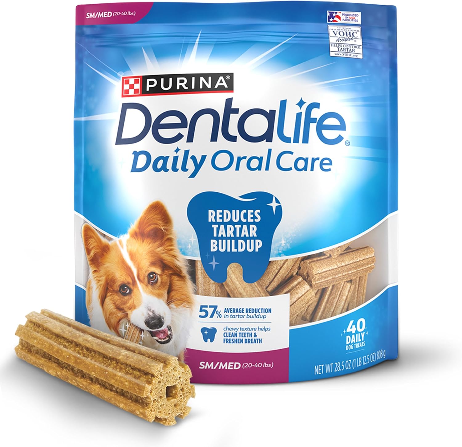 Dentalife Daily Oral Care Dog Treats for Small to Medium Dogs, 40 ct.