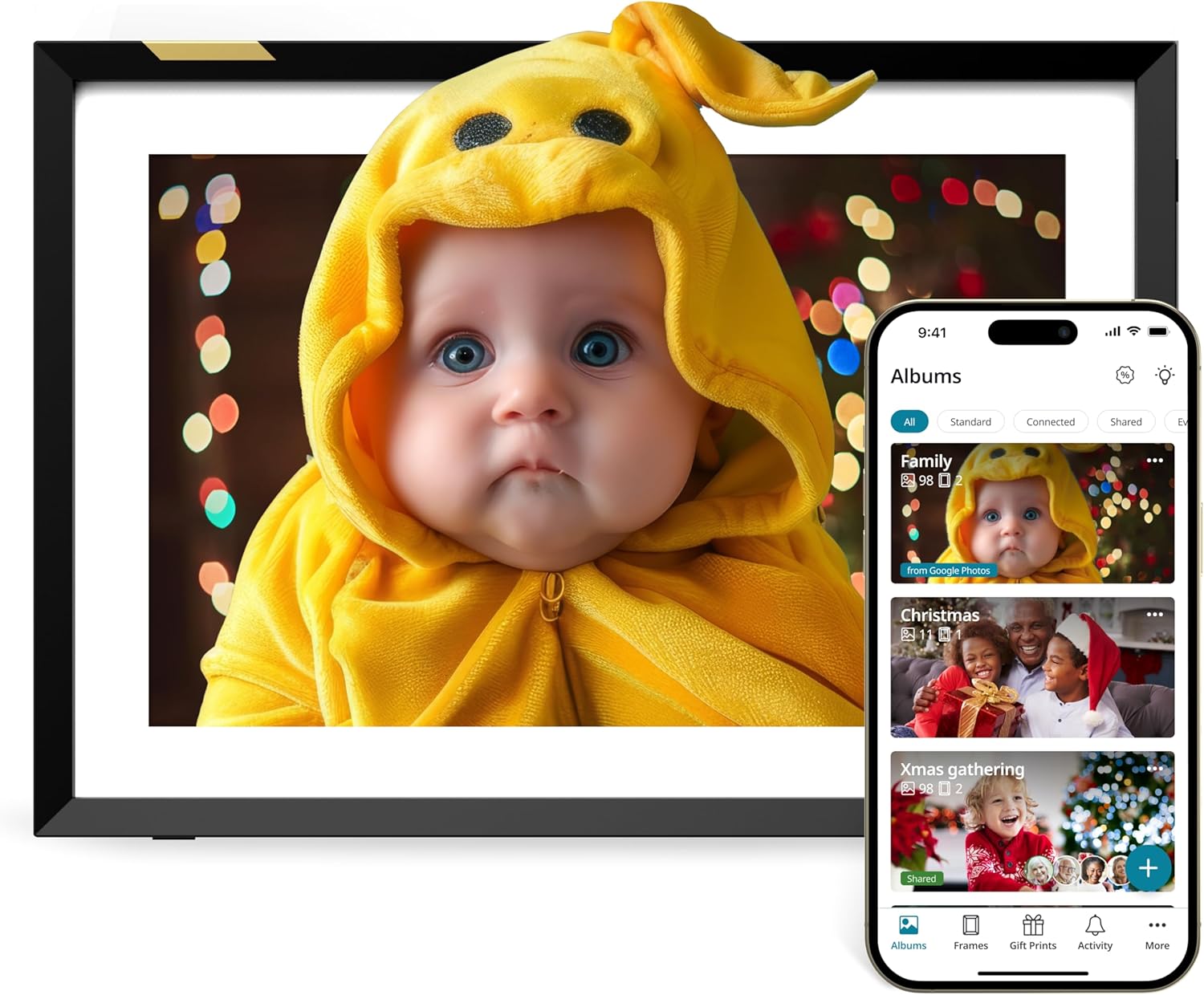 Nixplay Digital Picture Frame [AI-Enhanced] Stunning HD Touch Screen Display | Perfect Digital Picture Frame for Gifting | Auto-Rotation Feature, Securely Share Photos/Videos via Email or App | 10.1"