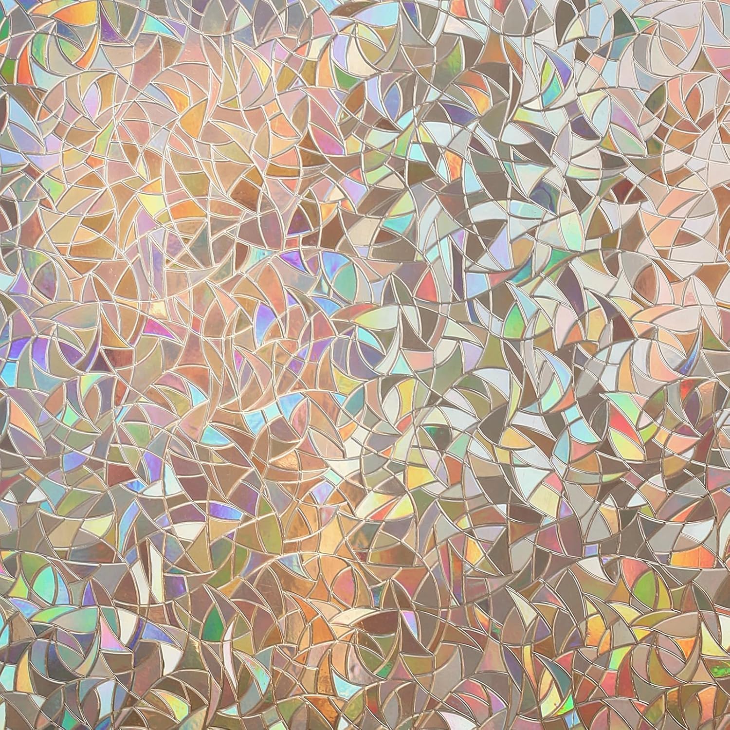 rabbitgoo Rainbow Window Privacy Film, Stained Cling, Brown, 17.5" x 78.7"