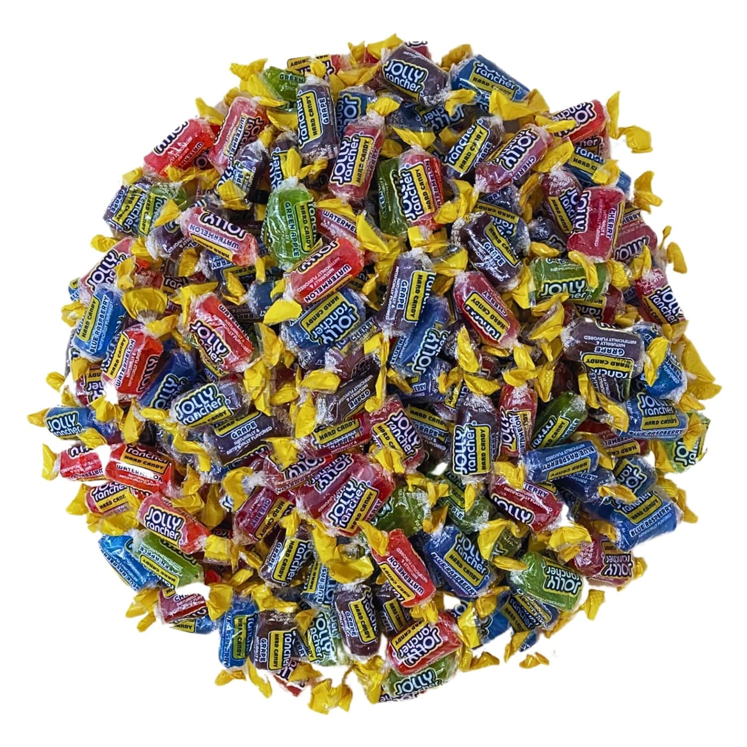 Jolly Ranchers Hard Candy Assortment 3lbs- All 5 Original Flavors Cherry, Blue Raspberry, Green Apple, Watermelon And Grape Individually Wrapped Delicious Fresh Candy, 48oz