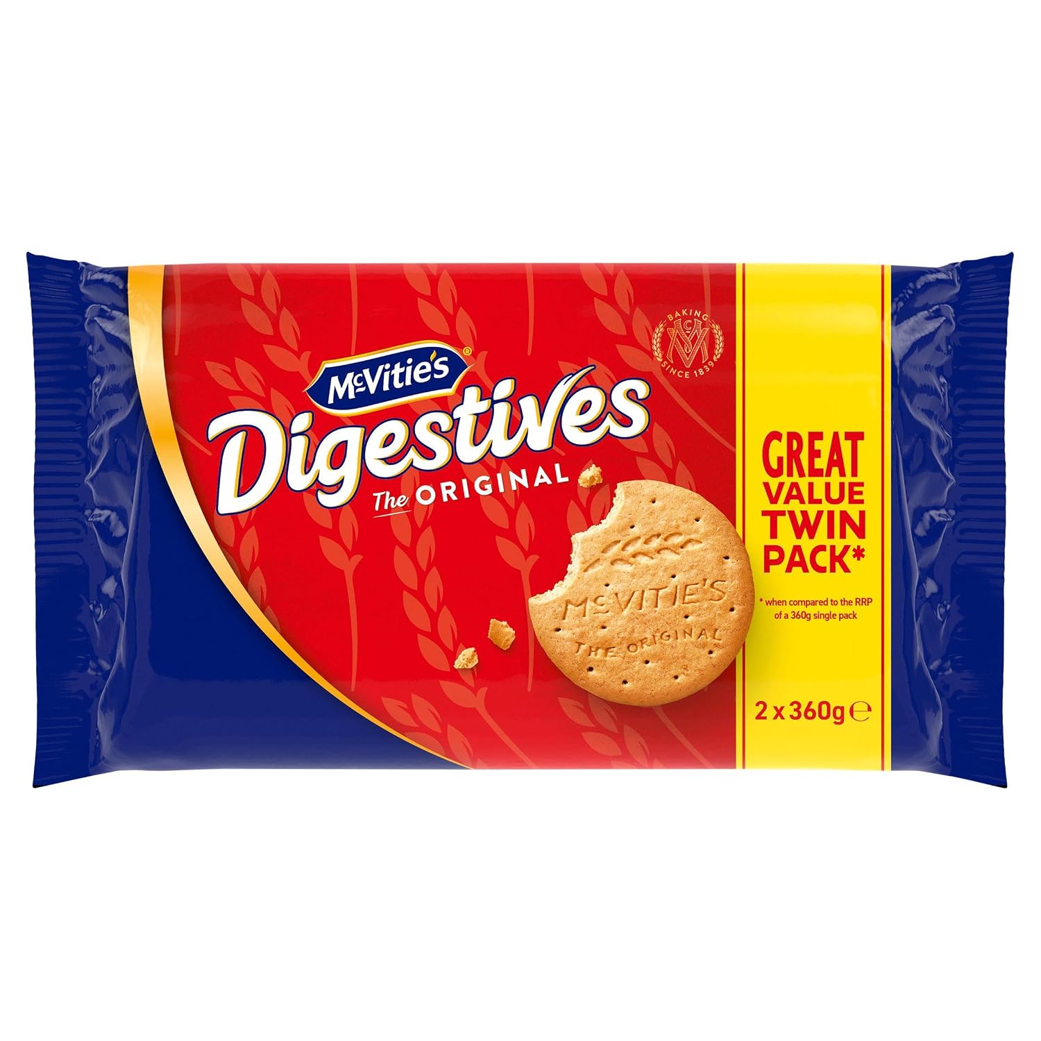 McVitie's Digestives The Original, Twin 2 x 360g (Pack of 1)