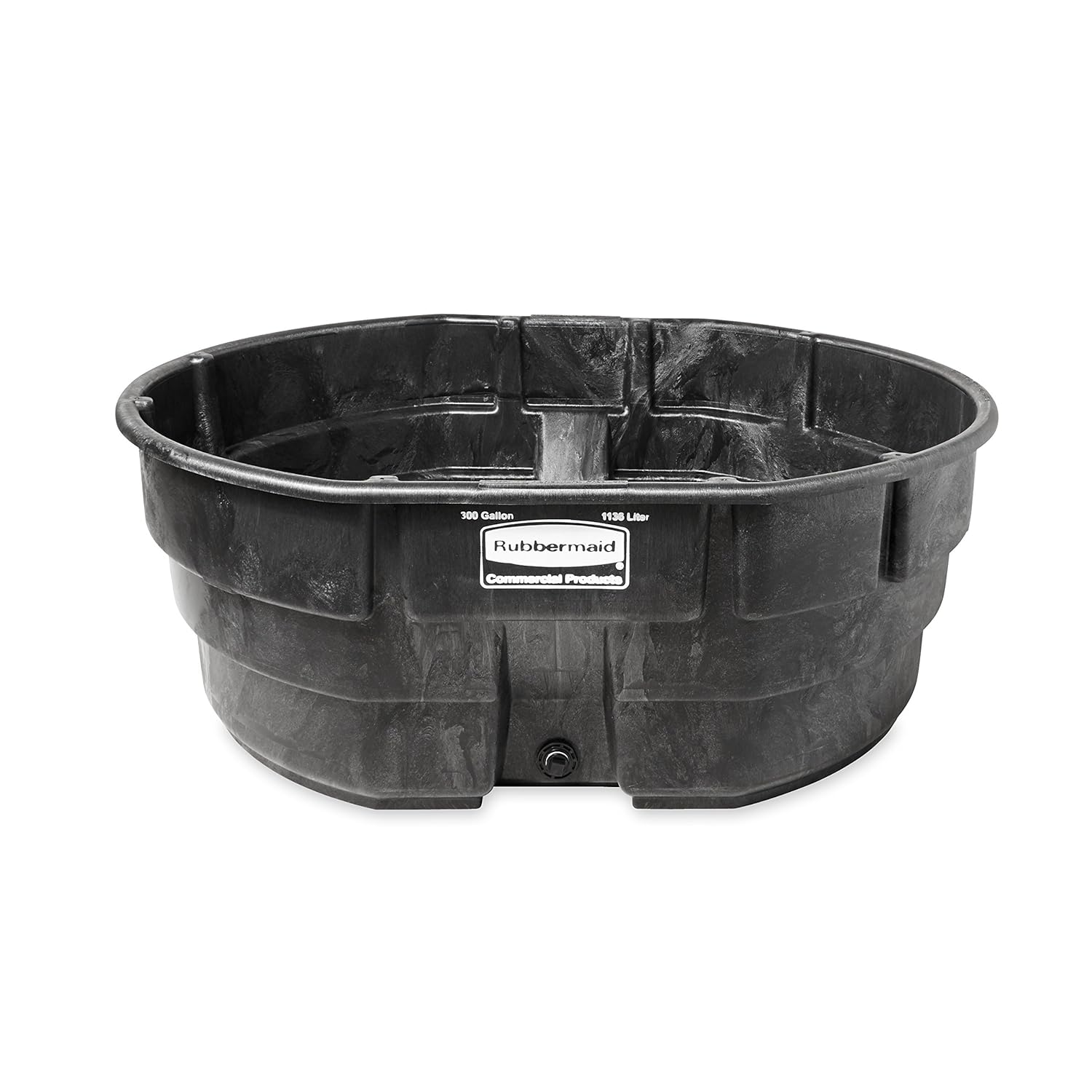 Rubbermaid Commercial Products Stock Tank 300-Gallons Structural Foam Heavy Duty Container for Livestock/Animal/Cattle Feed & Water Outdoor Homemade Pool/Hot Tub/Bathtub & Pet Cleaning/Dog Wash