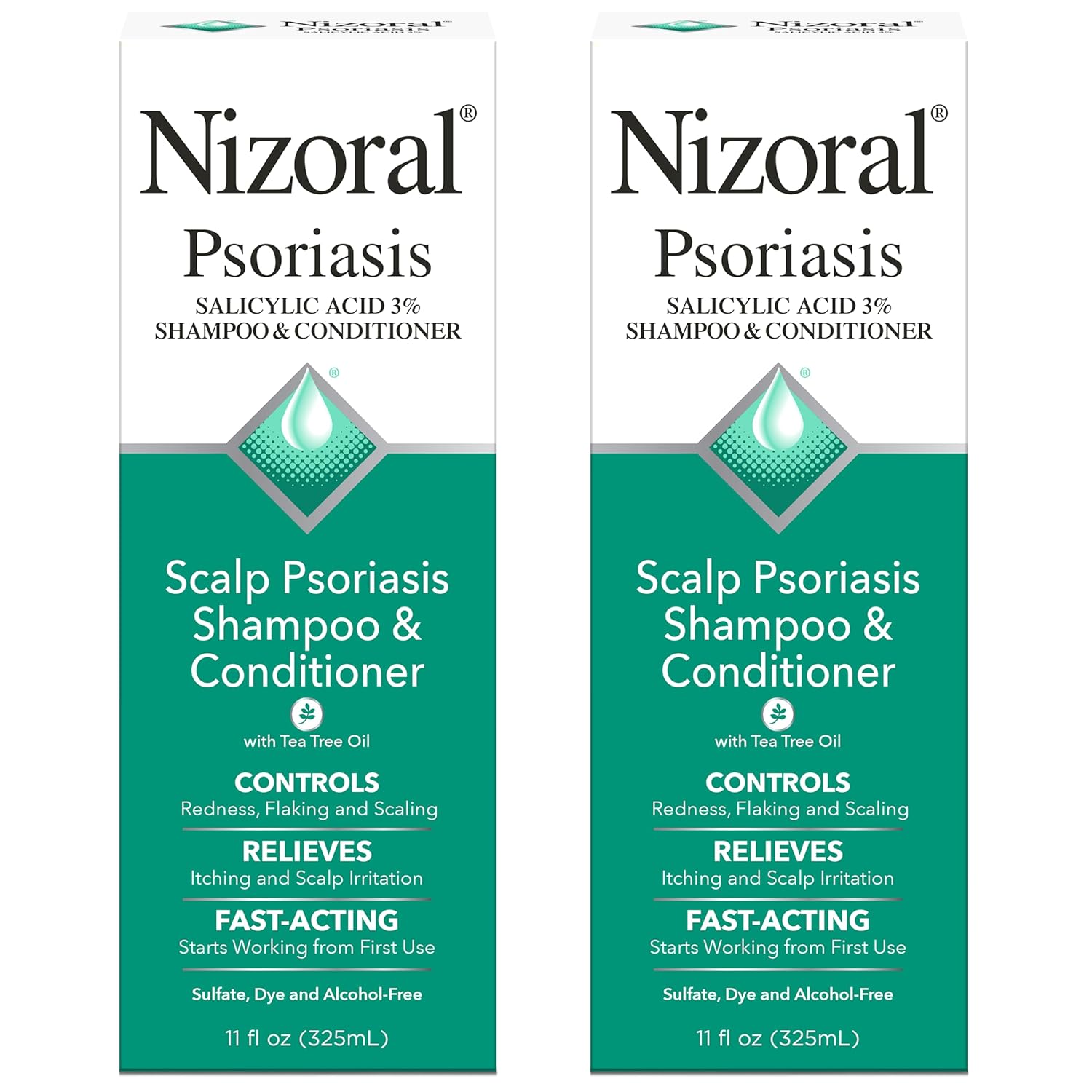 Nizoral Psoriasis Shampoo & Conditioner - Effective Scalp Psoriasis Treatment, 11 Ounce (Pack of 2)