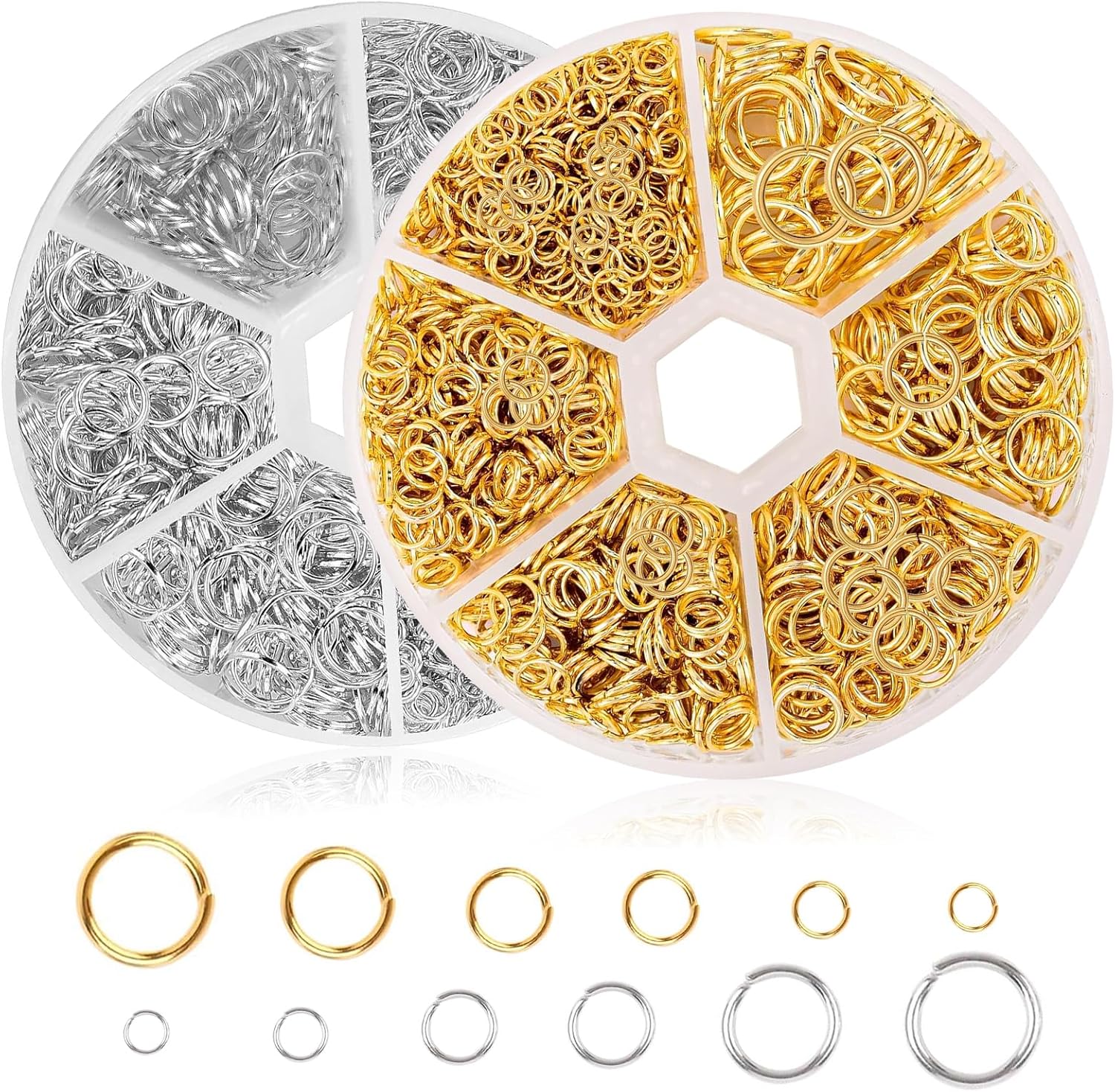 Jump Rings Jewellery Making Kit, 2020pcs Silver Gold Open Jump Split Rings Metal O Ring Jewelry Connector for Bracelet Earring Charms Repair