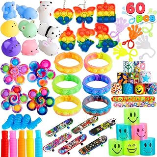 JOYIN 60 Pcs Party Favors for Kids, Popular Fidget Toys Pack, Goodie Bags Fillers for Kids Birthday Party, Prizes in Bulk for School, Pinata Stuffers, Classroom Prizes, Treasure Box Toys