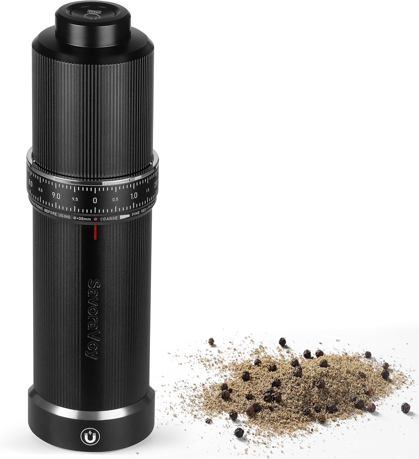 Manual Pepper Grinder & Pepper Mill - Heavy-Duty All-Metal Construction with External Adjustment, Premium Mechanical Design for Home & Restaurant Use