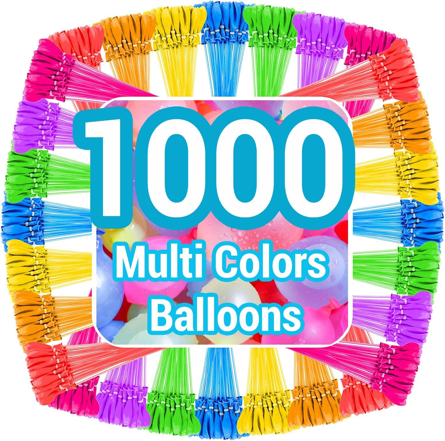 1000 PCS Self Sealing Water Balloons Quick Fill, Water Balloon Yard Games Rapid Fill Kids Toys, Bunch of Balloons Set Summer Splash Party Easy Quick Fun Outdoor Backyard for Swimming Pool (Colorful)