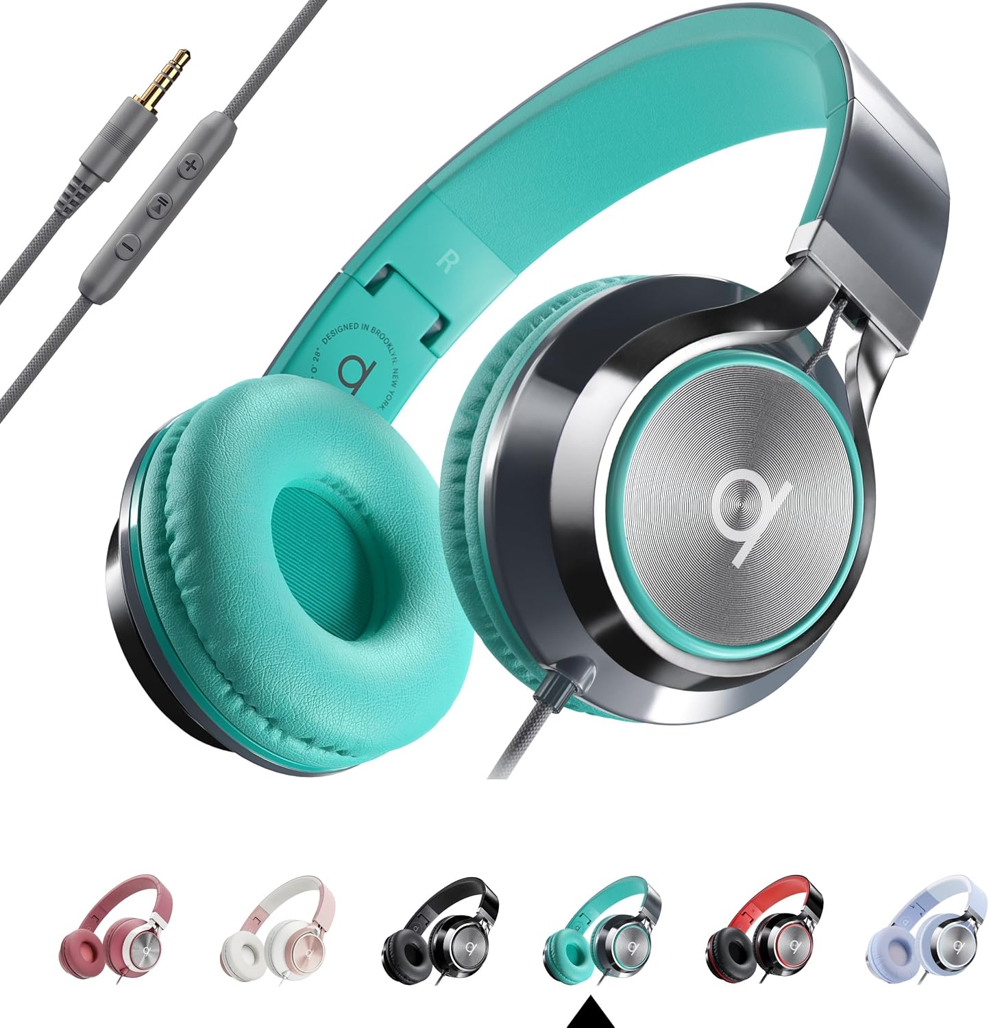 ARTIX® CL750 Premium Wired On Ear Headphones with Microphone, Comfortable Noise Isolating Foldable Design, 3.5mm Aux Headphone for Laptop, PC, Mobile, Tablet, Adults, Men, Women, Kids, Boys and Girls