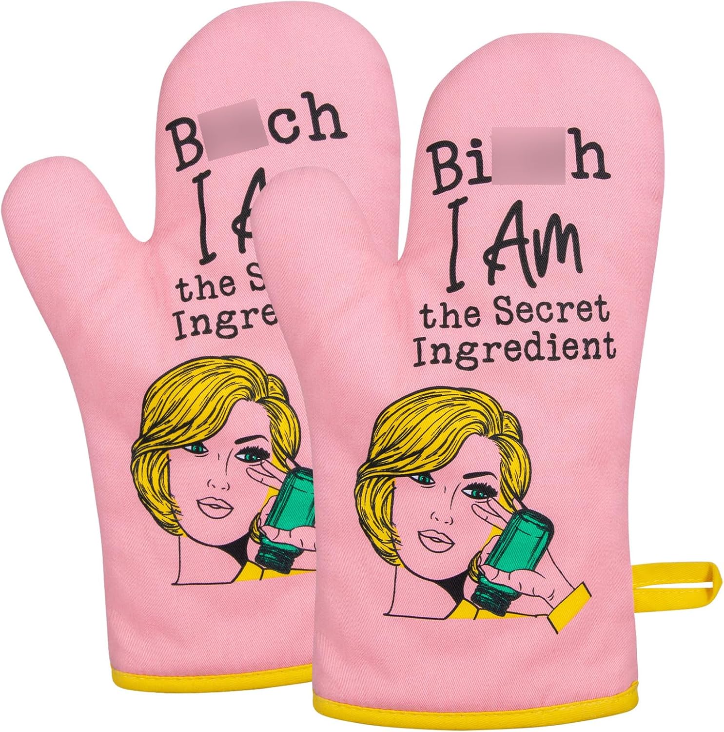 Miracu Oven Mitt, Funny Kitchen Cooking Oven Mitts, Pink Kitchen Accessories, Baker Stuff, Baking Gifts for Women, House Warming Gifts New Home, Mothers Day Birthday Housewarming Present for Women Mom