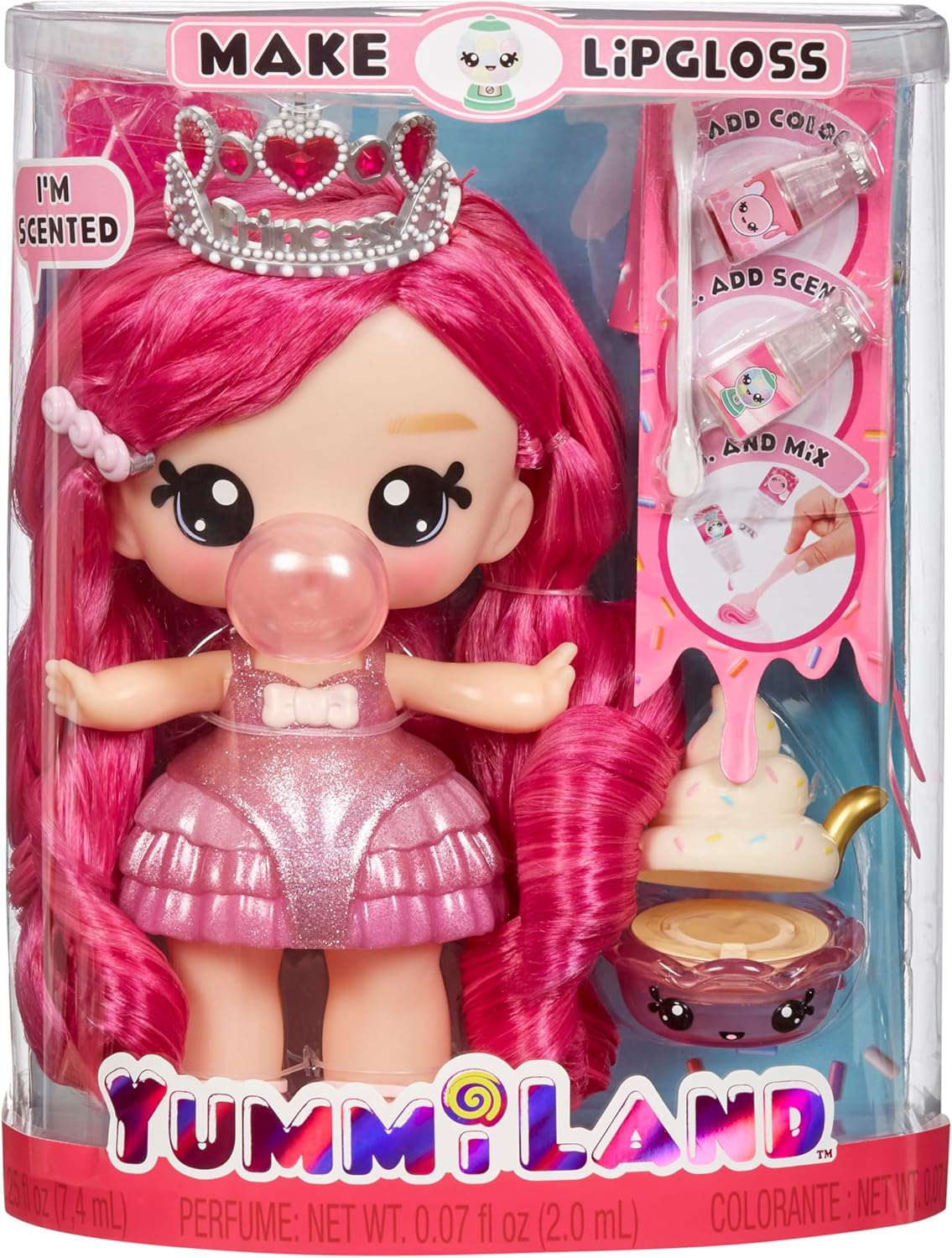 Yummiland Large Doll + Lipgloss Pet- Bianca Bubblegum, Age 4+