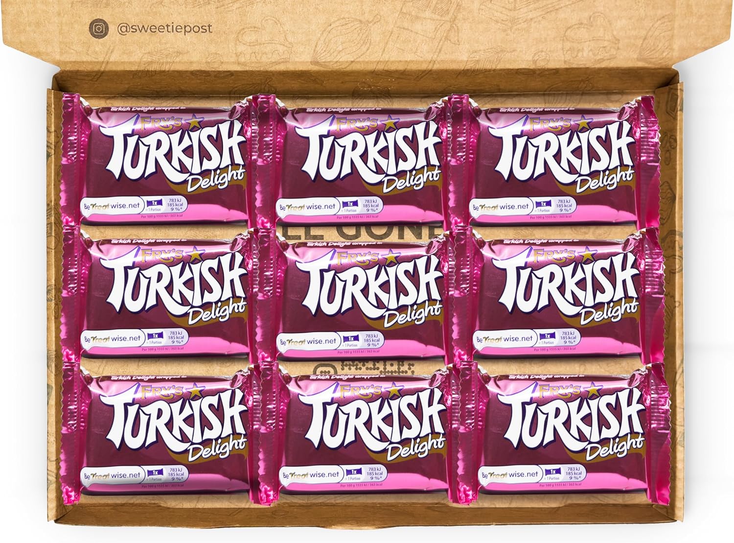 Frys Turkish Delight Gift Box | Retro Chocolate Gift Box | Turkish Delight Chocolate Letterbox Hamper