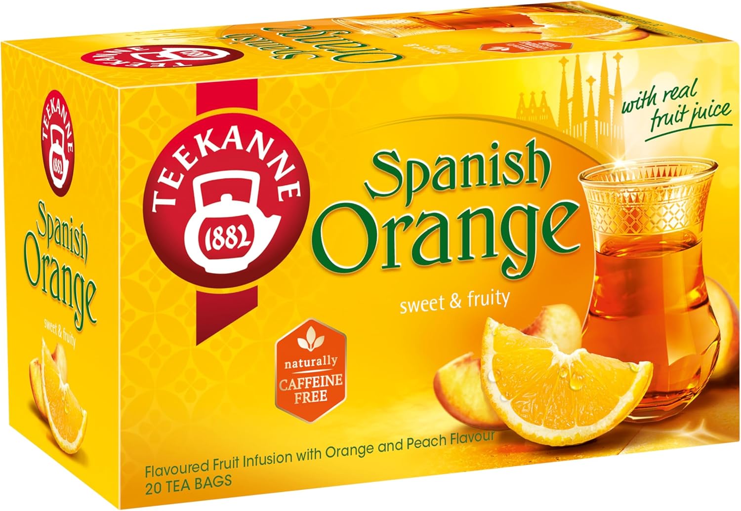 Teekanne World Special Tea Spanish Orange Infusion with Fruit and Herbals of Apple, Hibiscus, Sweet Blackberry Leaves, White Hibiscus, Liquorice - 20 Teabags