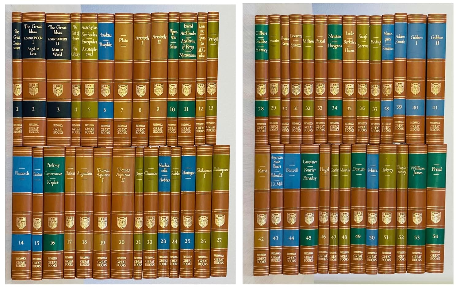 Great Books Of The Western World - 54 Volume Set, Incl. 10 Vols of Great Ideas Program & 10 Volumes Gateway To Great Books
