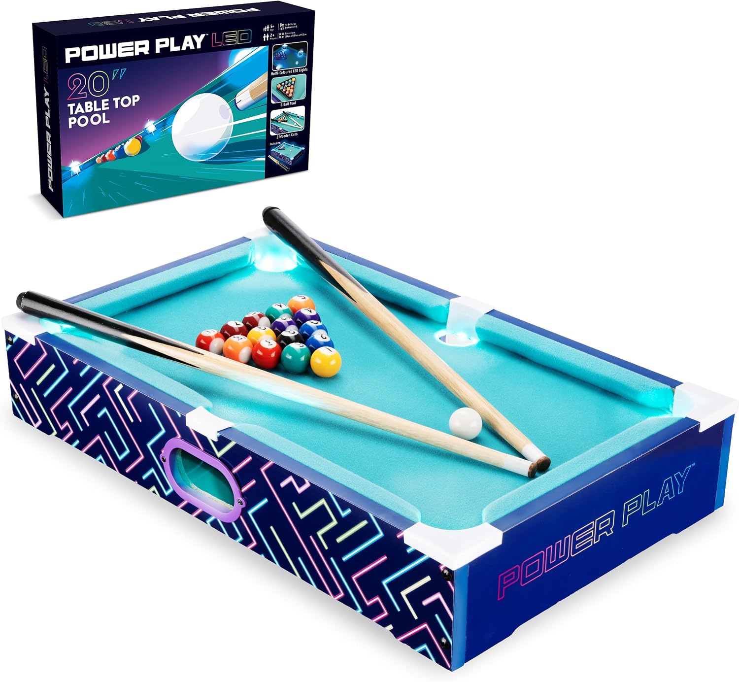 Power Play Pool Table, Kids Pool Game, Arcade Games for Kids, Outdoor and Indoor Use