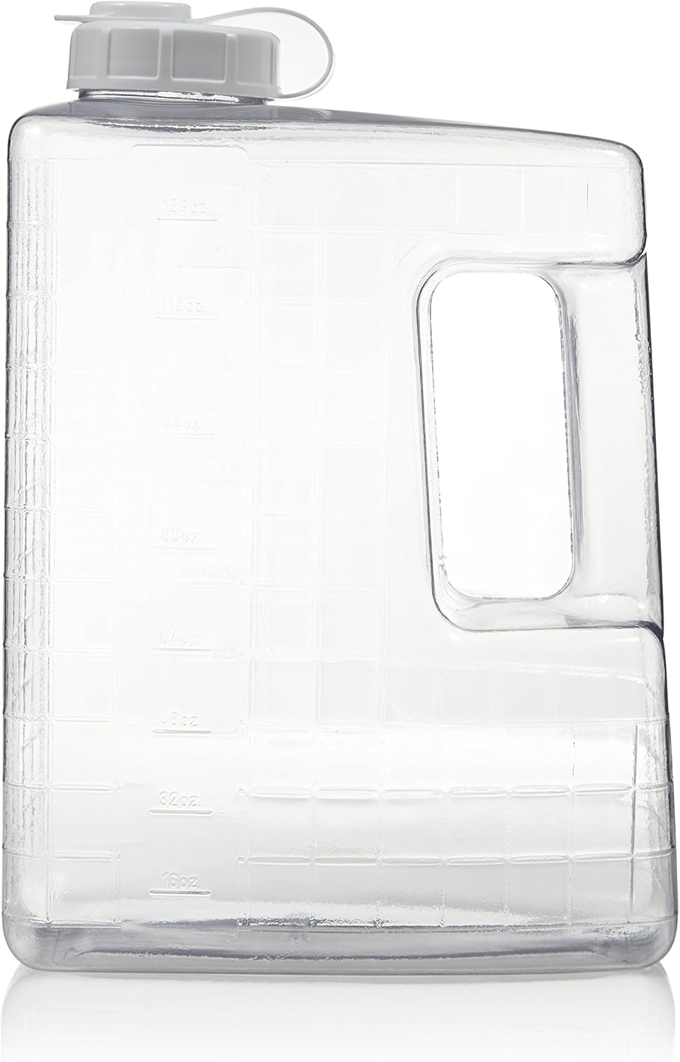 Arrow Home Products 1 Gallon Jug for Cold Drinks - Clear View Plastic Refrigerator Bottle w/Cap, Easy-Pour Spout & Graduated Markings - Made in USA, BPA Free - Ideal for Water, Iced Tea, Juice, Milk