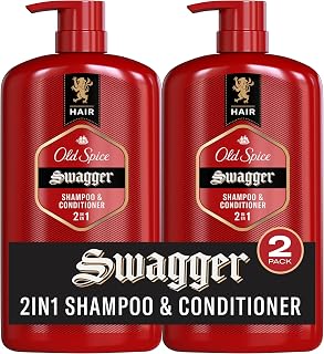 Old Spice Swagger 2-in-1 Shampoo and Conditioner Set for Men, Cedarwood Lime Scent, Get Up To 80% Fuller-Looking Hair, Barbershop Quality, 29.2 Fl Oz Each, 2 Pack