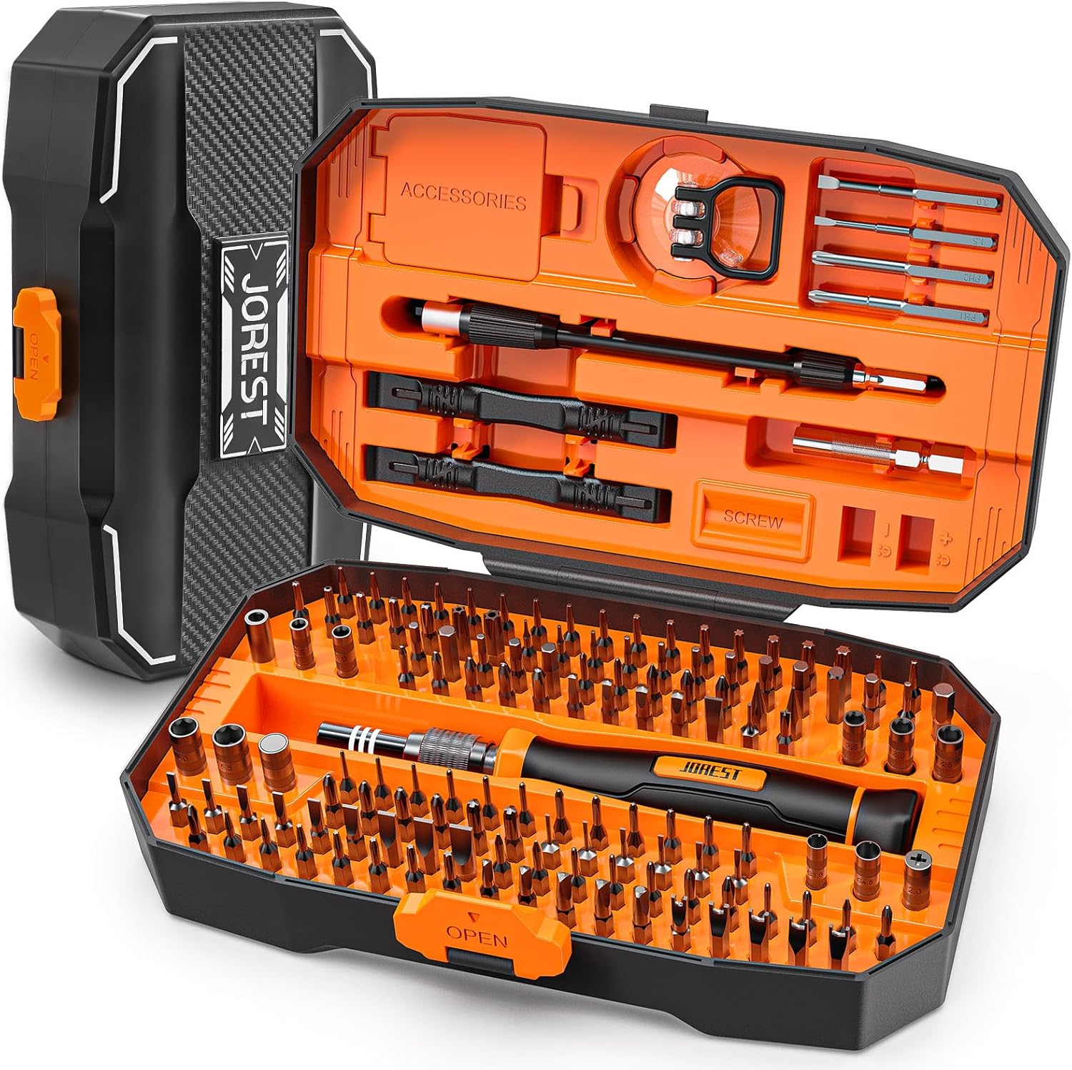 JOREST 152 in 1 Precision Screwdriver Set Tool Gifts, Christmas Gifts for Men, Tool Kit with Torx Star Phillips Bits, Repair for Electronics,MacBook, Laptop, PC, PS5, iPhone, Glasses, RC, Xbox