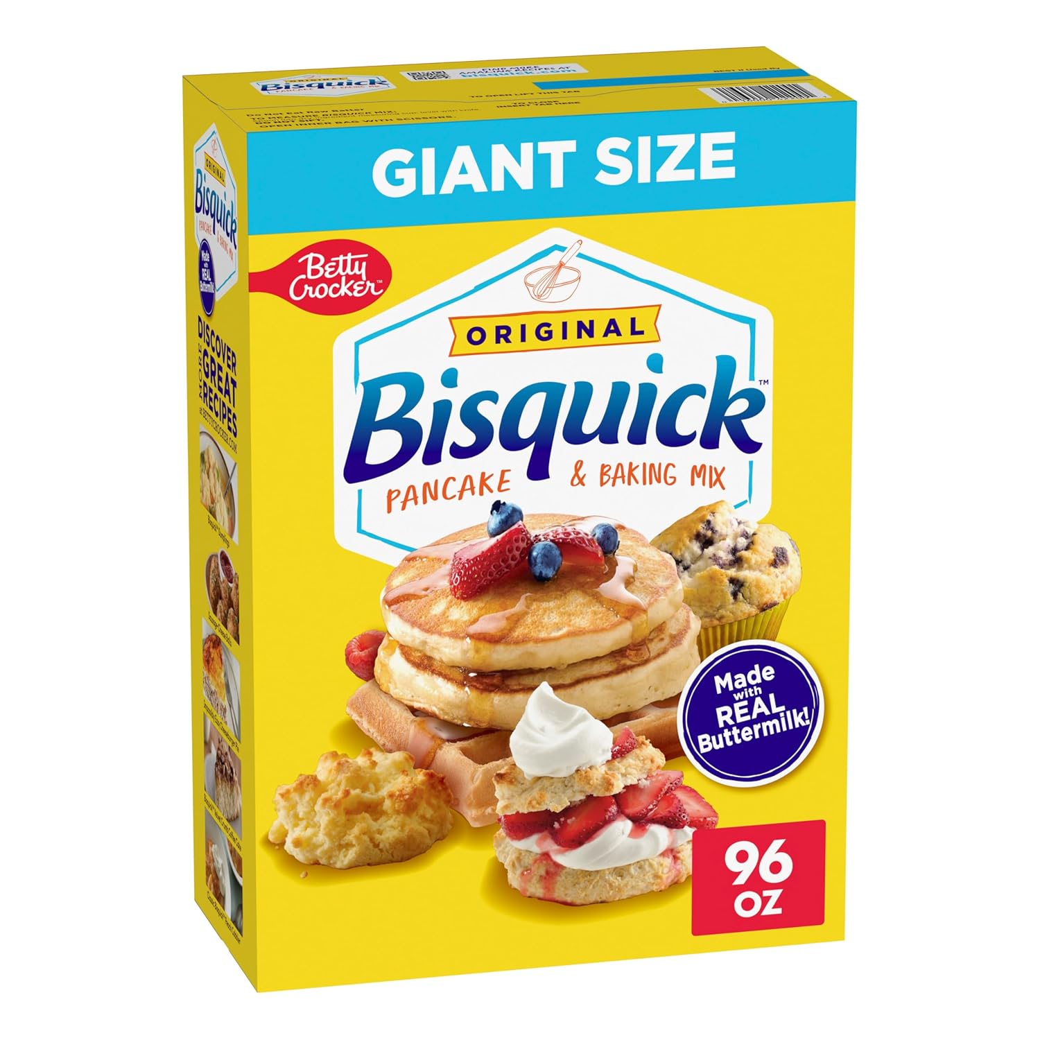 Betty Crocker Bisquick Original Pancake & Baking Mix, Giant Size, 96 oz