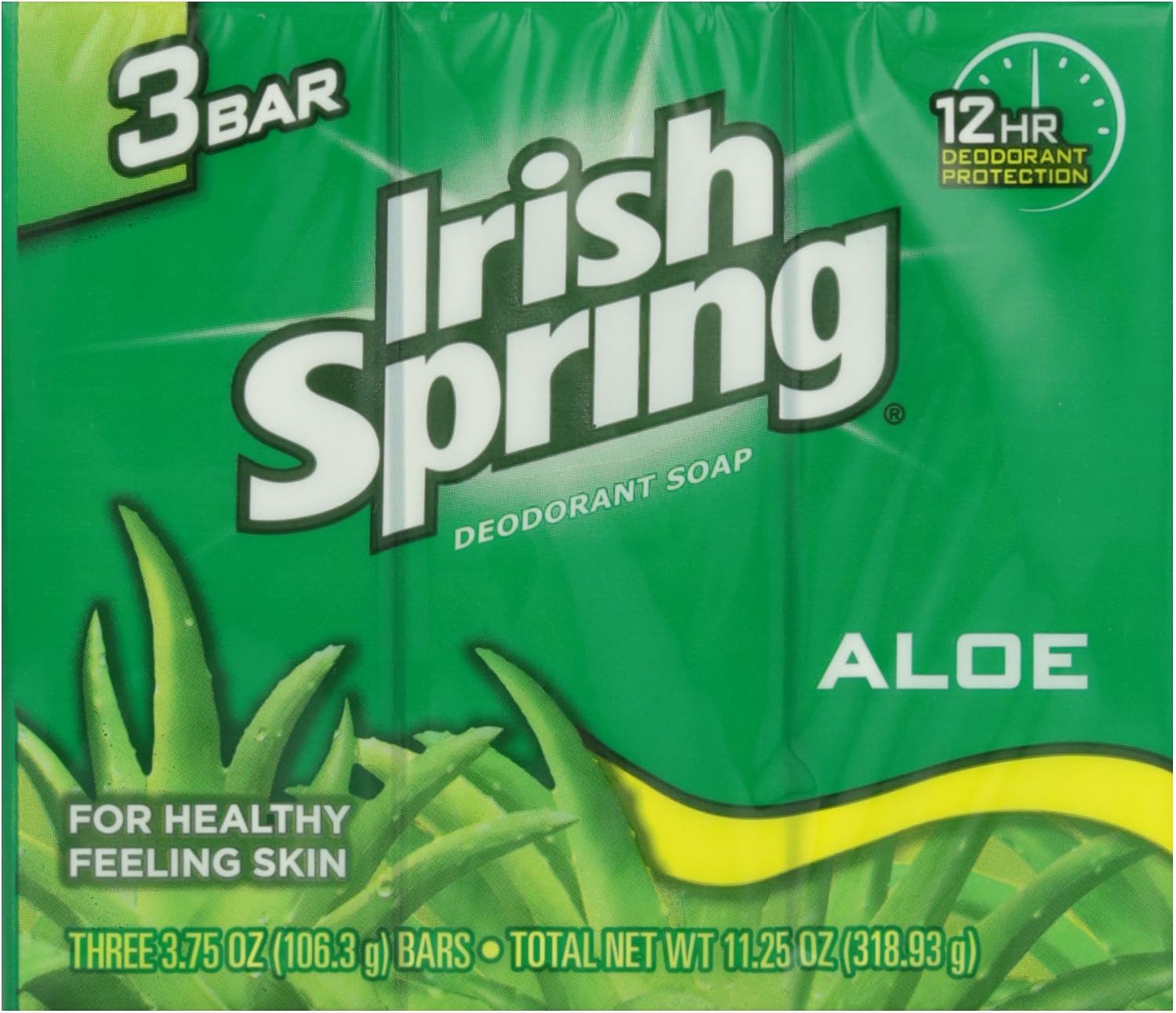 Irish Spring Aloe Deodorant Soap X 3 Soaps