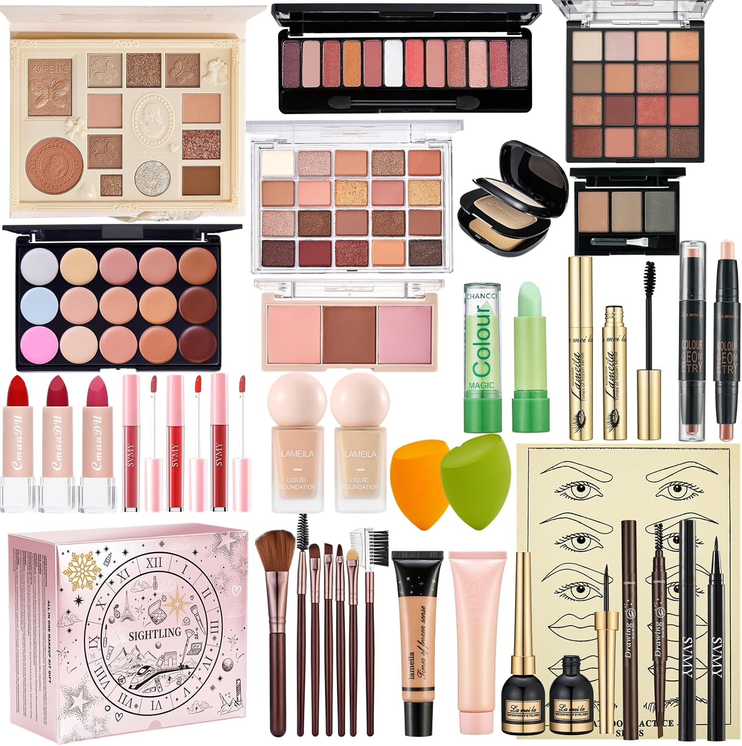 All in One Makeup Kit for Women Full Kit, Travel Makeup Set, Make up Foundation Eyeshadow Palette Concealer Lipstick Eyeliner Cosmetic Brushes Makeup Gift Set for Women Teen Girls