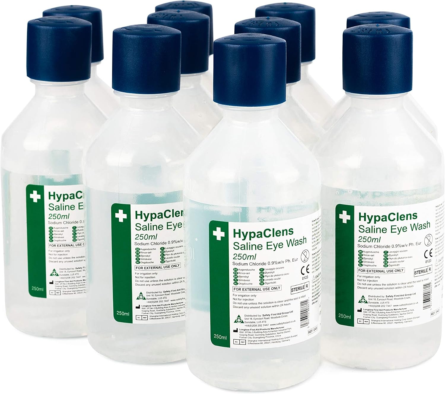 Safety First Aid Group Group HypaClens Emergency Sterile Eye Wash Bottle (10 x 250ml)