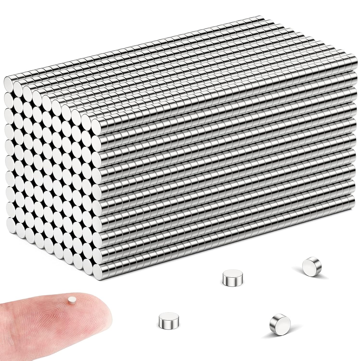 FINDMAG Strong Mini Magnets - Pack of 50, 2 mm x 1 mm for Magnetic Board, Whiteboard, Fridge, Crafts, Home, Office, Photo