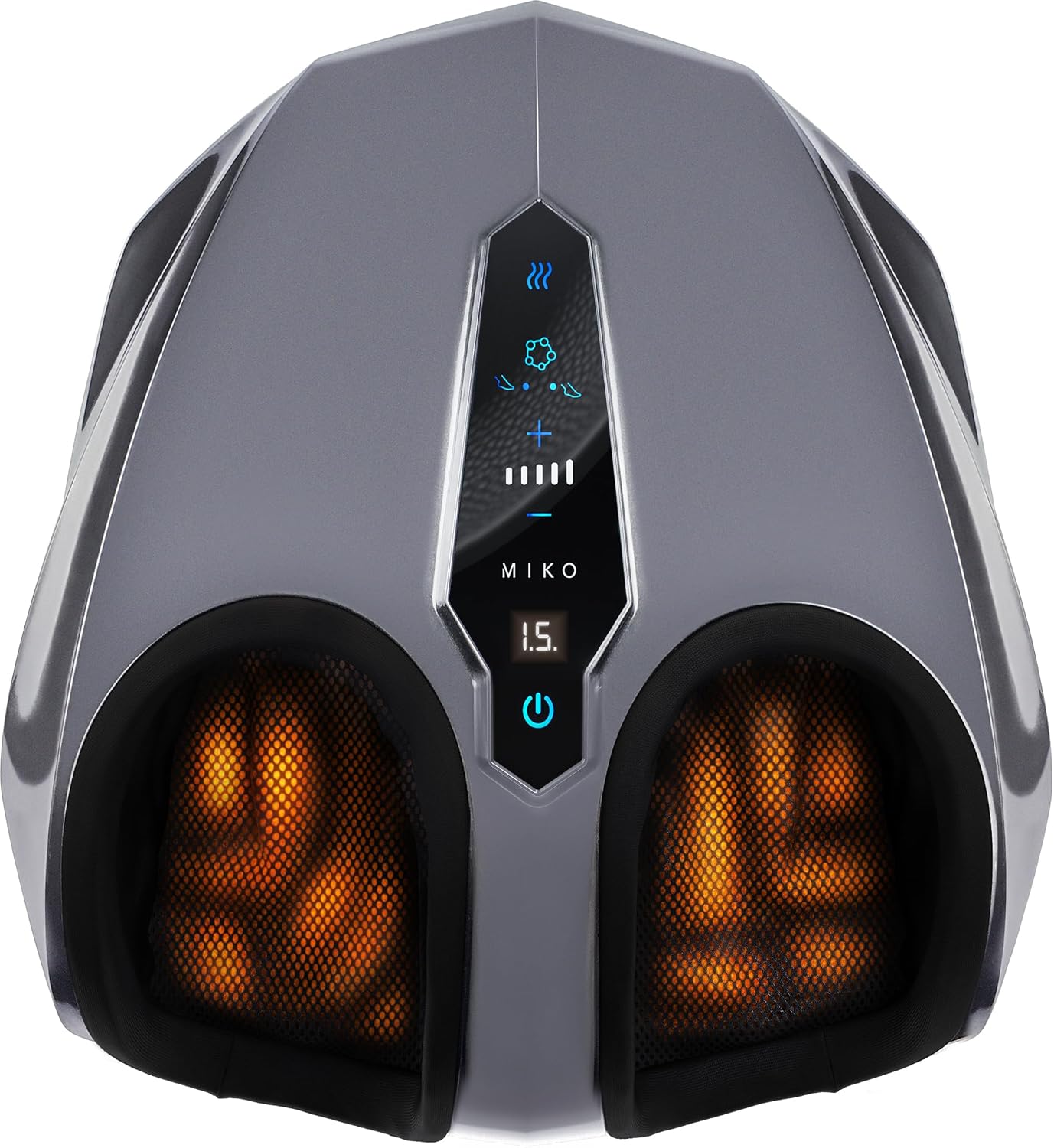 MIKO Foot Massager Machine with Deep-Kneading, Compression, Shiatsu, and Heat for Plantar Fasciitis, Neuropathy, Fits up to Men Size 12
