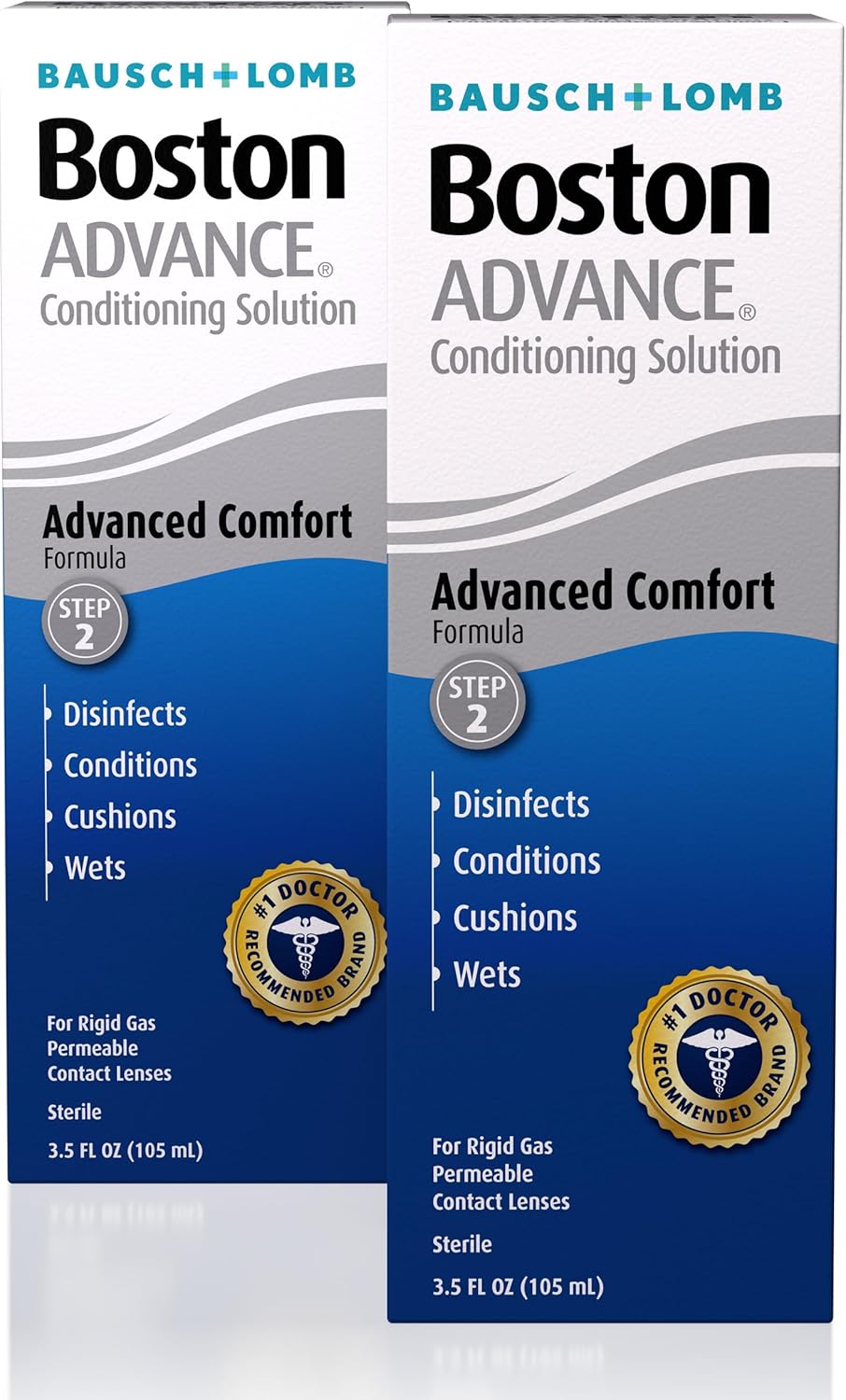 Boston Advance Conditioning Solution, Conditions & Wets Rigid Gas Permeable (RGP) Lens for Comfortable Wear, 3.5 Fl Oz (Pack of 2)