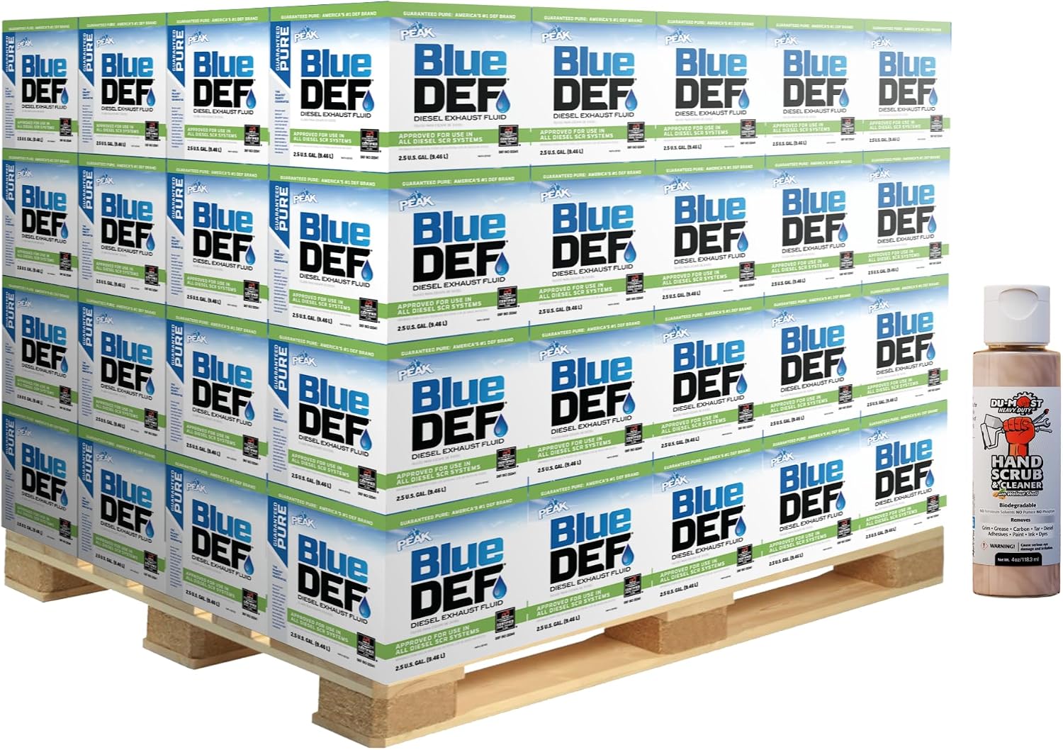 BlueDEF DEF002 Diesel Exhaust Fluid 2.5 gallon Jug (80 Pack) Bundle with 1-Pack DU-MOST Walnut Hand Scrub Travel Size, 4 oz