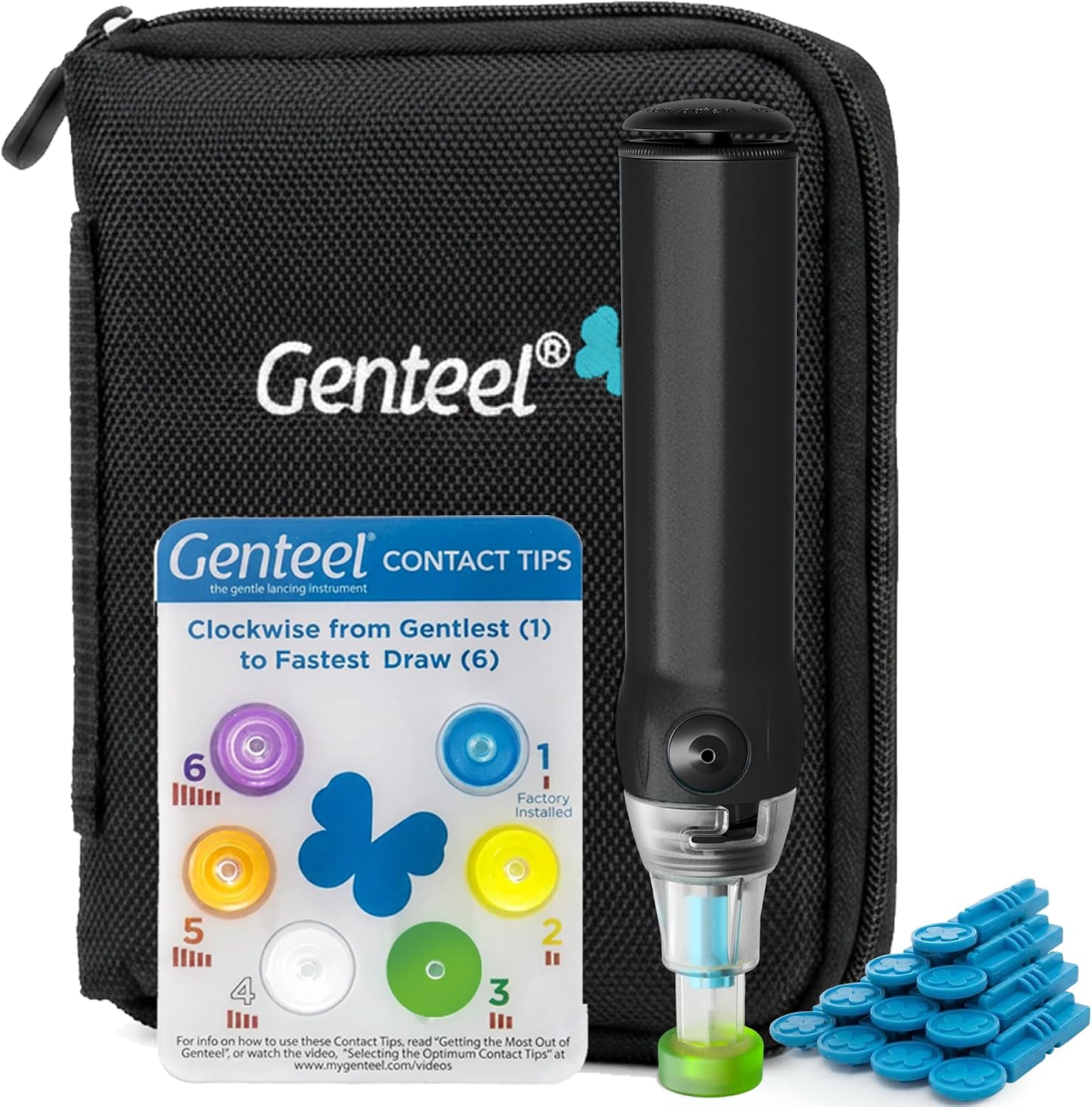 Genteel Lancing Device, Pain-Free Alternate-Site Blood Sampling Solution