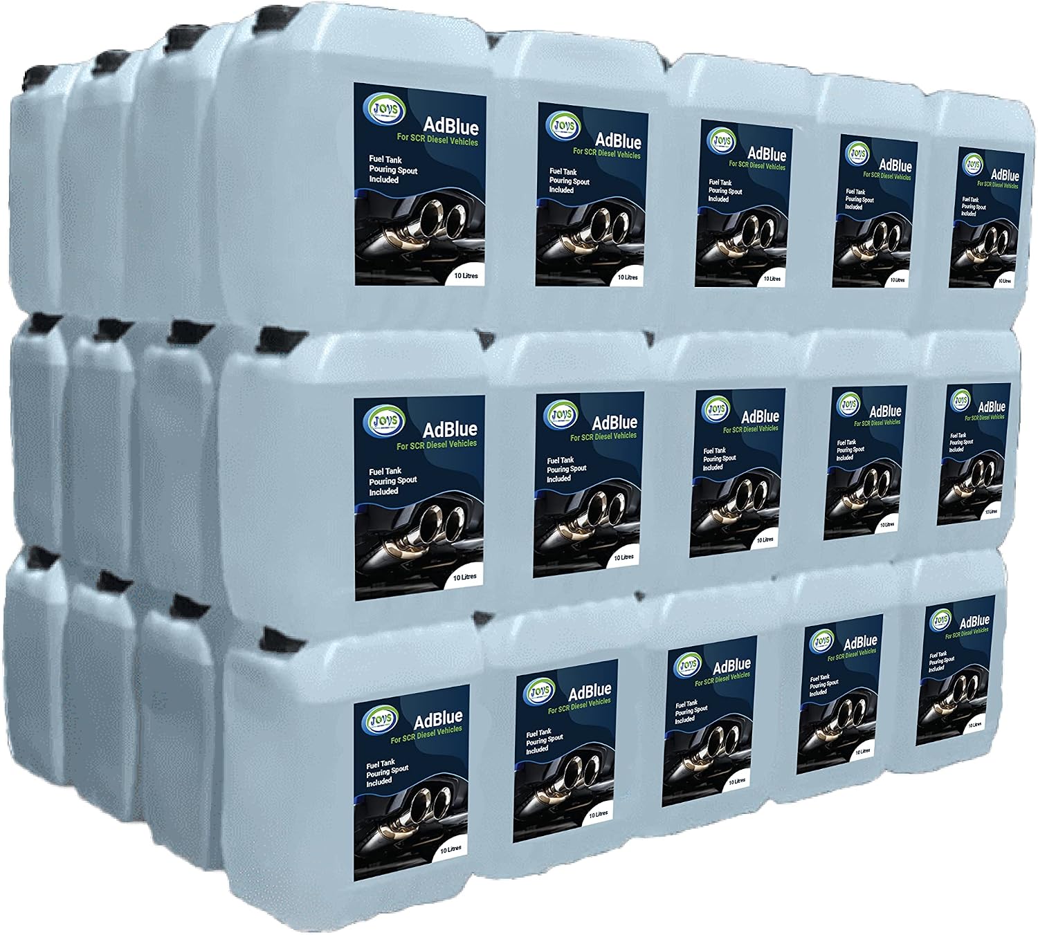 AdBlue 75 X 10 Liters Pallet with Spout – Diesel Exhaust Fluid Additive for SCR-Equipped Vehicles - Crystal Clean Diesel Treatment Fluid, ISO 22241 Compliant, Injected into Engine Exhaust Gases – DEF