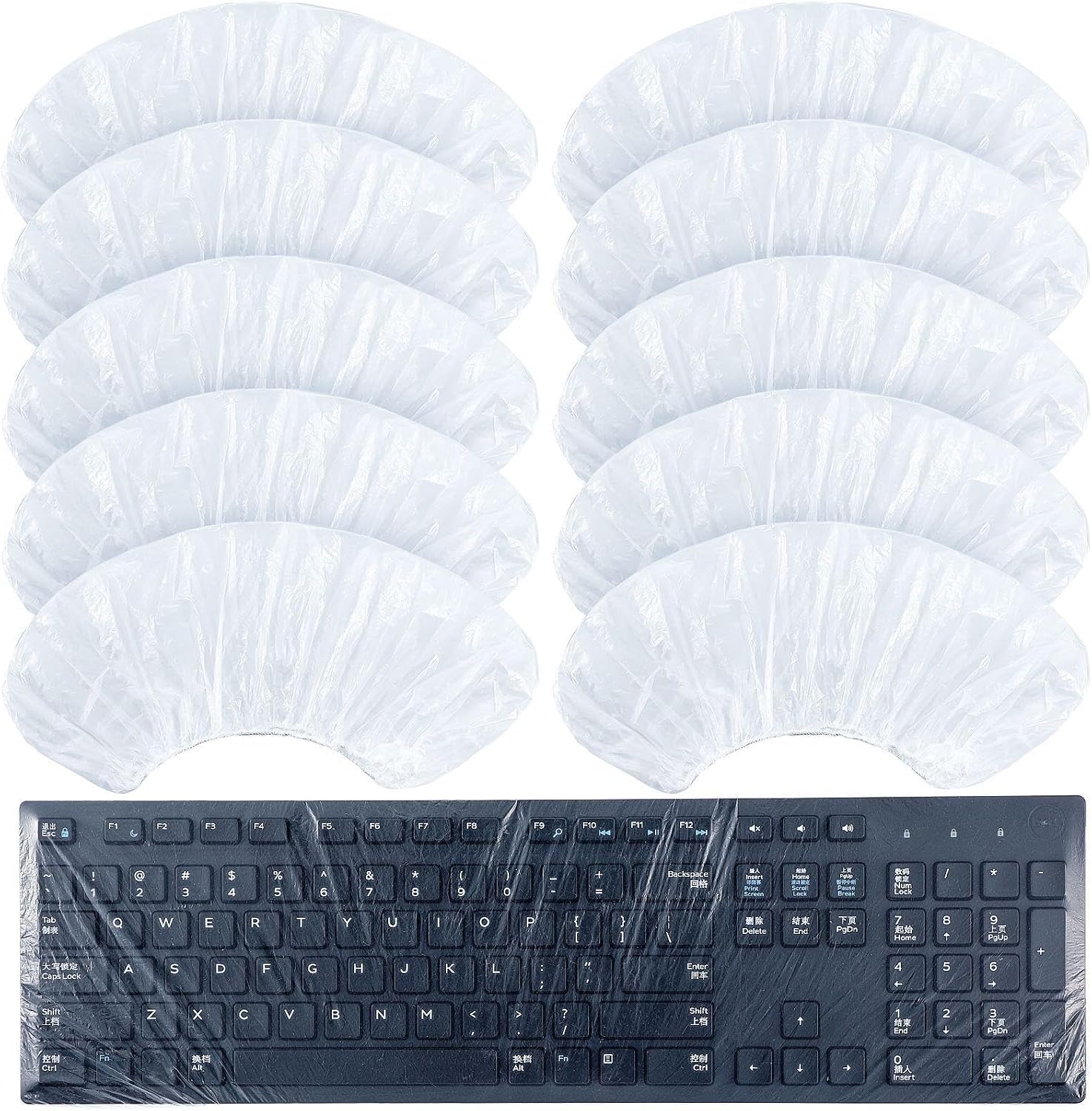 Weewooday 30 Pcs Universal Disposable Keyboard Protector Cover 0.025mm Wipeable Fully Covered Waterproof Anti-Dust Keyboard Protector for Computer Desktop Schools Office Supplies