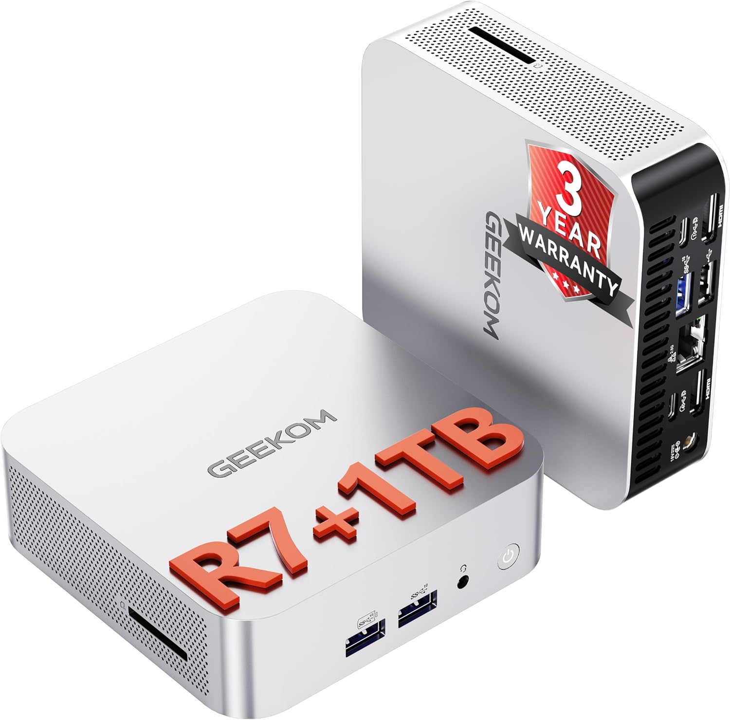 GEEKOM A8 Mini PC, Ryzen 7 8745HS, 16GB DDR5 Upgradeable RAM, 1TB SSD